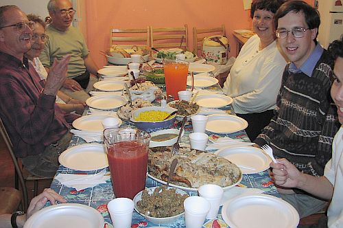 Another example of her hospitality (Richard and Mary on the left)